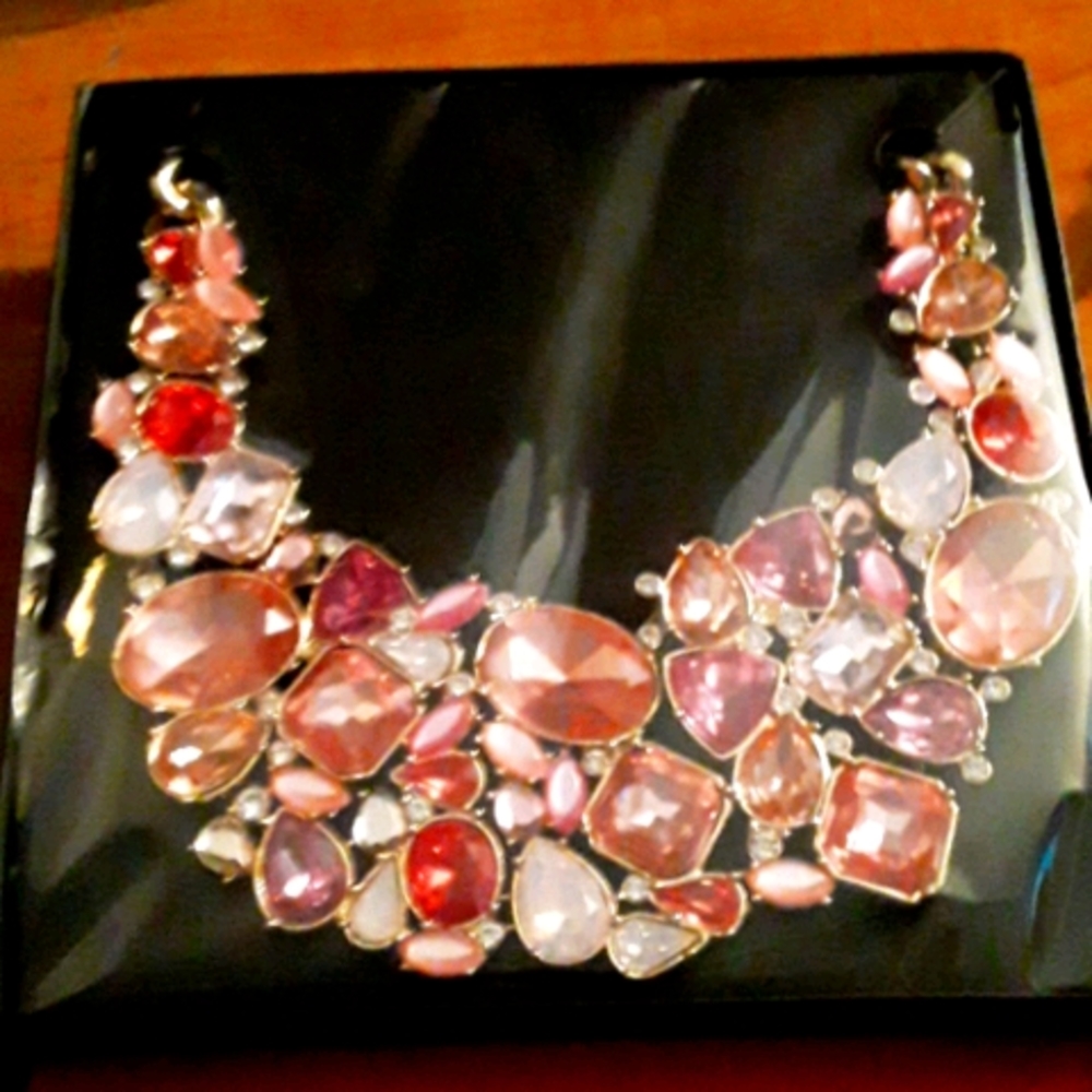 Avon Pink Hope Jeweled Collar Necklace